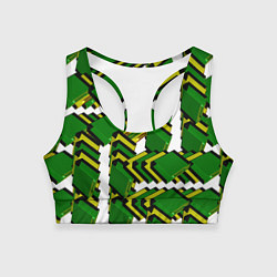 Топик спортивный женский Зеленая микросхема, цвет: 3D-принт