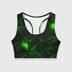Топик спортивный женский Зеленые элементы абстракция, цвет: 3D-принт