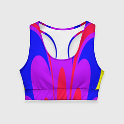 Топик спортивный женский Яркий цветной мотив, цвет: 3D-принт
