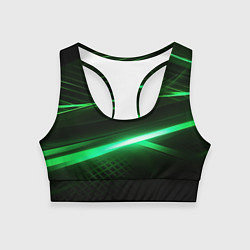 Топик спортивный женский Зеленый неоновый свет, цвет: 3D-принт