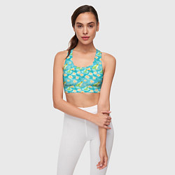 Топик спортивный женский Кувшинки и лягушки, цвет: 3D-принт — фото 2