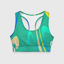 Топик спортивный женский Абстрактное изображение, линии, цвет: 3D-принт
