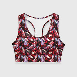 Топик спортивный женский Рубиновый паттерн, цвет: 3D-принт