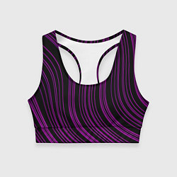 Топик спортивный женский Абстракция фиолетовые линии, цвет: 3D-принт