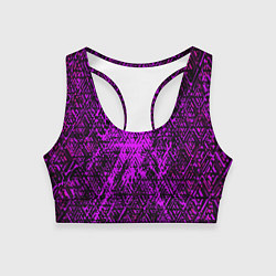 Топик спортивный женский Фиолетовая глитч инфекция, цвет: 3D-принт