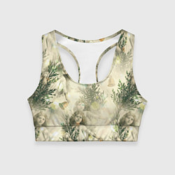 Топик спортивный женский Рождественский декор - рисунки ангелов, цвет: 3D-принт