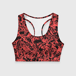 Топик спортивный женский Каменная текстура коралловый, цвет: 3D-принт