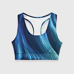 Топик спортивный женский Трехмерные волны, цвет: 3D-принт