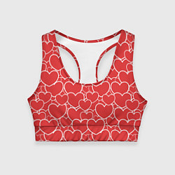 Топик спортивный женский Сердечки любви, цвет: 3D-принт