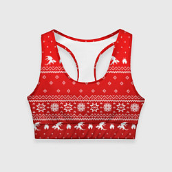 Топик спортивный женский Свитер с драконами - паттерн, цвет: 3D-принт