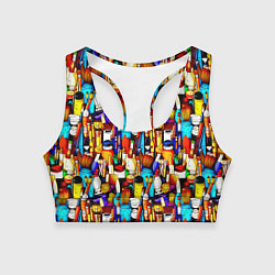 Топик спортивный женский Кисти и краски художника, цвет: 3D-принт