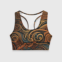 Топик спортивный женский Узор в викингском стиле, цвет: 3D-принт
