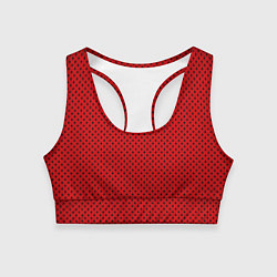 Топик спортивный женский Красно-чёрный маленькие сердчеки, цвет: 3D-принт
