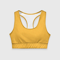 Топик спортивный женский Жёлтый однотонный текстура, цвет: 3D-принт