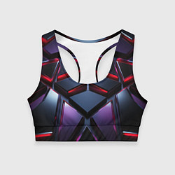 Топик спортивный женский Объемные пластины, цвет: 3D-принт