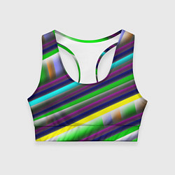Топик спортивный женский Размытые абстрактные полосы, цвет: 3D-принт