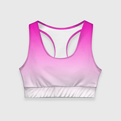 Топик спортивный женский Розово-белый градиент, цвет: 3D-принт