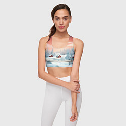 Топик спортивный женский Погружение в зимнюю атмосферу, цвет: 3D-принт — фото 2