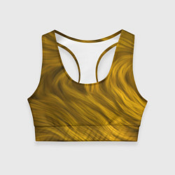 Топик спортивный женский Текстура желтой шерсти, цвет: 3D-принт