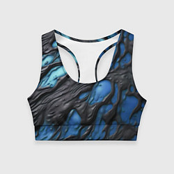 Топик спортивный женский Синяя текучая субстанция, цвет: 3D-принт