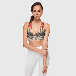 Топик спортивный женский Орнаменты зимы 2024, цвет: 3D-принт — фото 2