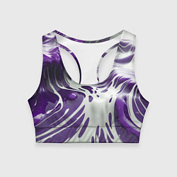 Топик спортивный женский Бело-фиолетовая краска, цвет: 3D-принт