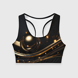 Топик спортивный женский Абстракция золотого на черном, цвет: 3D-принт