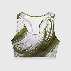 Топик спортивный женский Бело-зеленая краска, цвет: 3D-принт