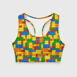 Женский спортивный топ Лего - разноцветная стена