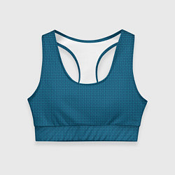 Топик спортивный женский Синий холст с зелёными бликами, цвет: 3D-принт