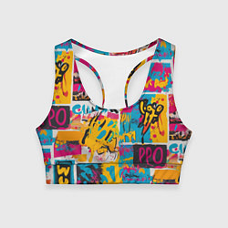 Женский спортивный топ В стиле поп арт