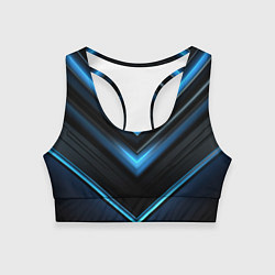 Топик спортивный женский Галактическая абстракция синяя, цвет: 3D-принт