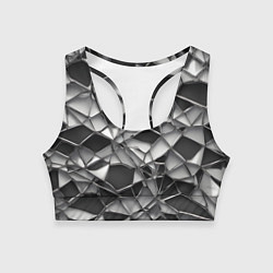 Топик спортивный женский Чёрно-белая сетка, цвет: 3D-принт