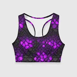 Женский спортивный топ Фиолетовый трескающийся камень