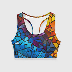Топик спортивный женский Мозаика витражная, цвет: 3D-принт