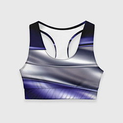 Топик спортивный женский Белая абстракция на фиолетовом, цвет: 3D-принт