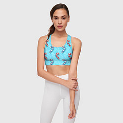 Топик спортивный женский Новогодний леденец трость, цвет: 3D-принт — фото 2