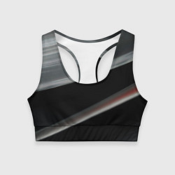 Топик спортивный женский Black grey abstract, цвет: 3D-принт
