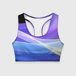 Топик спортивный женский Фиолетовая и голубая абстракция, цвет: 3D-принт