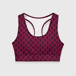 Топик спортивный женский Паттерн узоры тёмно-розовый, цвет: 3D-принт
