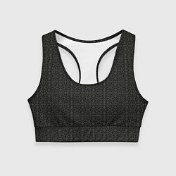 Топик спортивный женский Ажурный чёрно-серый, цвет: 3D-принт