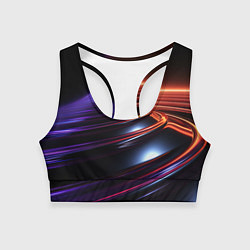 Топик спортивный женский Фиолетовая воронка, цвет: 3D-принт