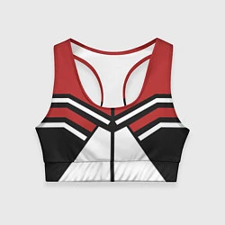 Топик спортивный женский Советский спорт с полосами, цвет: 3D-принт