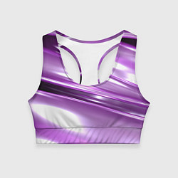 Топик спортивный женский Нежные фиолетовые полосы абстракта, цвет: 3D-принт