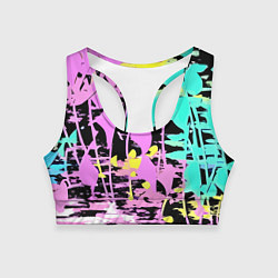 Топик спортивный женский Color expressive abstraction, цвет: 3D-принт