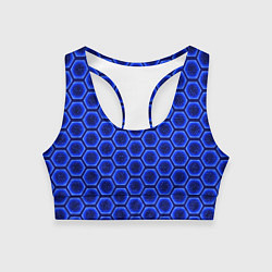 Топик спортивный женский Энергетический щит - синий, цвет: 3D-принт