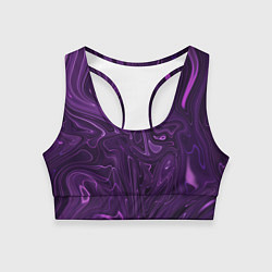 Топик спортивный женский Абстакция на темно фиолетовом, цвет: 3D-принт