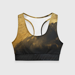 Топик спортивный женский Золотое напыление на черном, цвет: 3D-принт