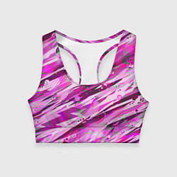 Топик спортивный женский Розовые паттерны, цвет: 3D-принт