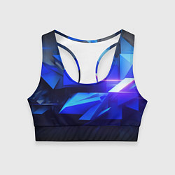Топик спортивный женский Black blue background abstract, цвет: 3D-принт